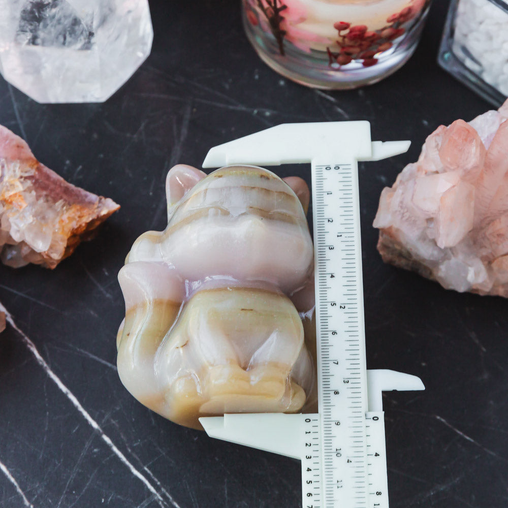 【Weekly Flash Deals】 Pink Pistachio Calcite Nine-Tails Fox