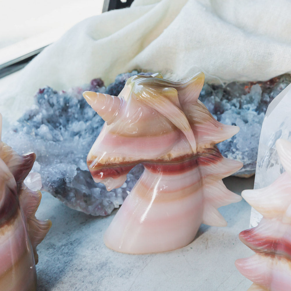 【Weekly Flash Deals】 Pink Pistachio Calcite Unicorn
