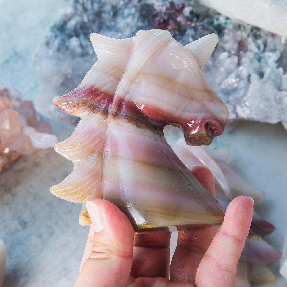 【Weekly Flash Deals】 Pink Pistachio Calcite Unicorn