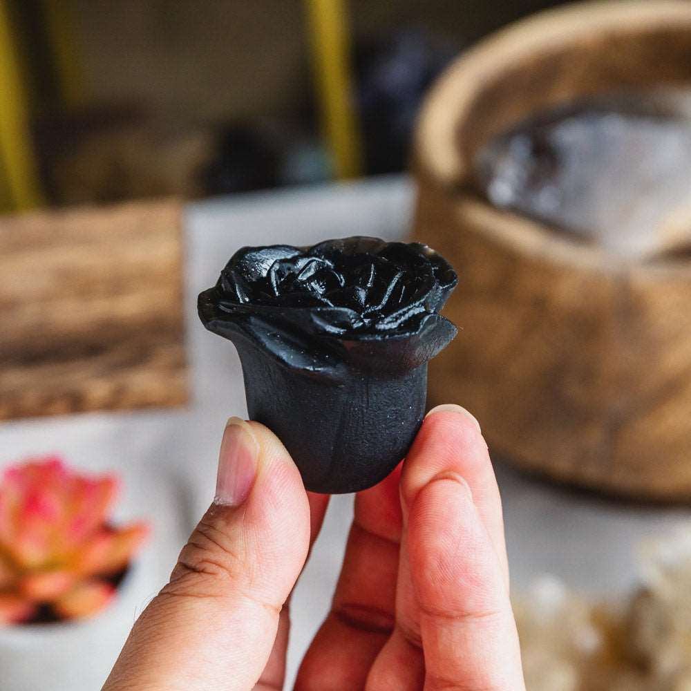 Reikistal Black Obsidian Flower