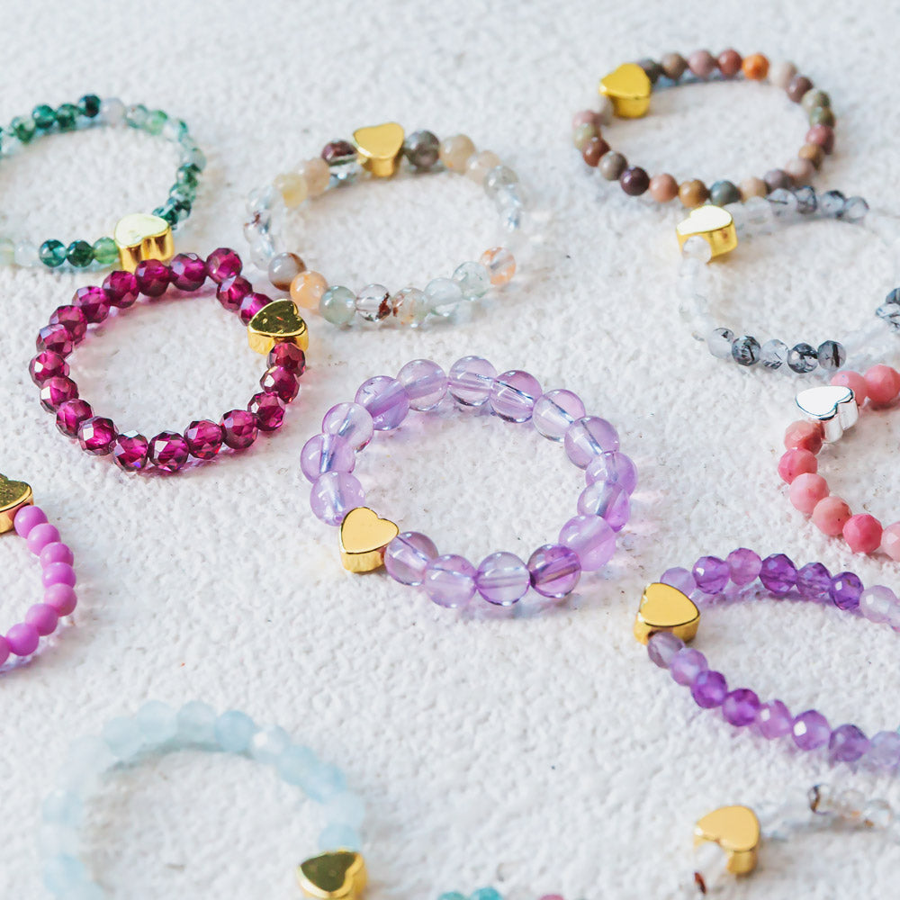 Sparkling Crystal Heart Ring