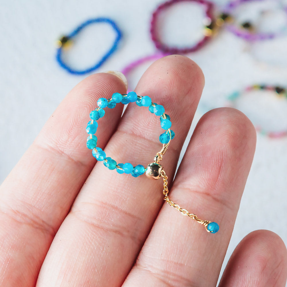 Adjustable Crystal Rings -  Handcrafted Bands