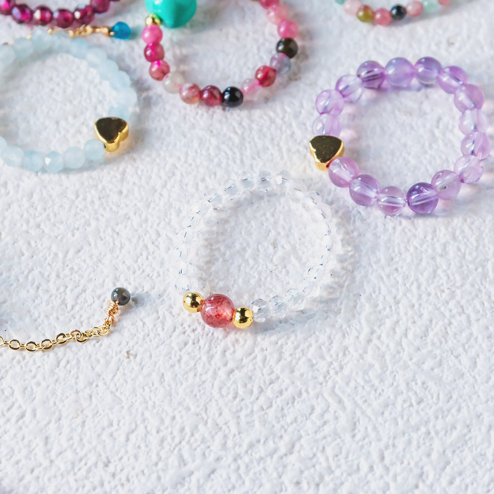 Sparkling Crystal Heart Ring