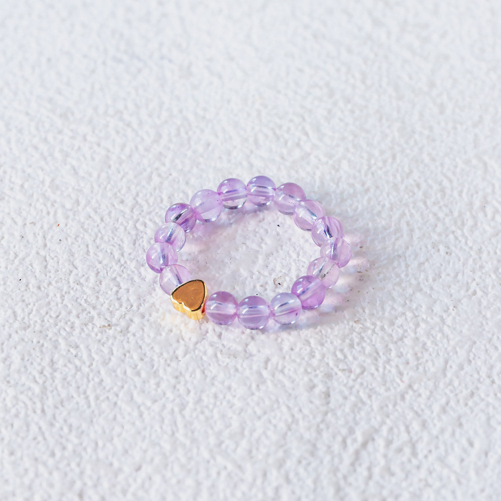 Sparkling Crystal Heart Ring