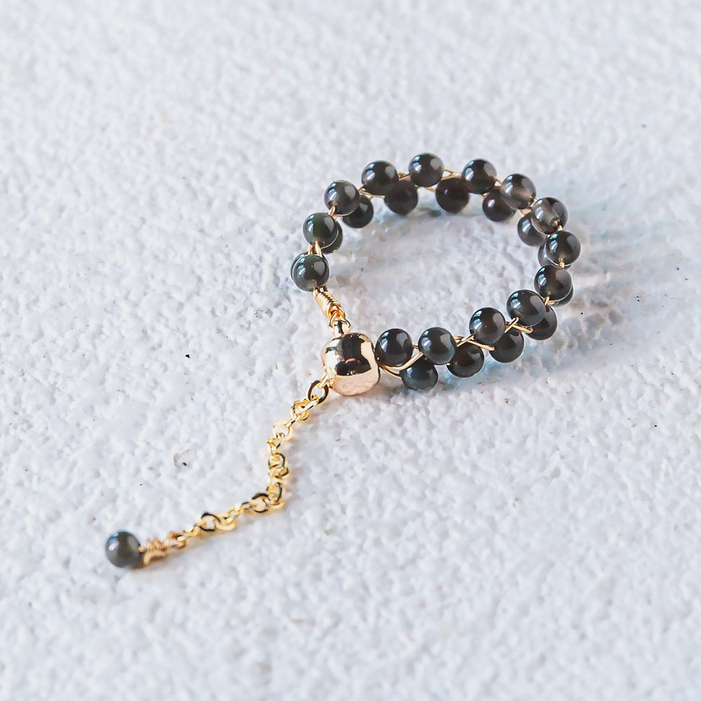 Adjustable Crystal Rings -  Handcrafted Bands