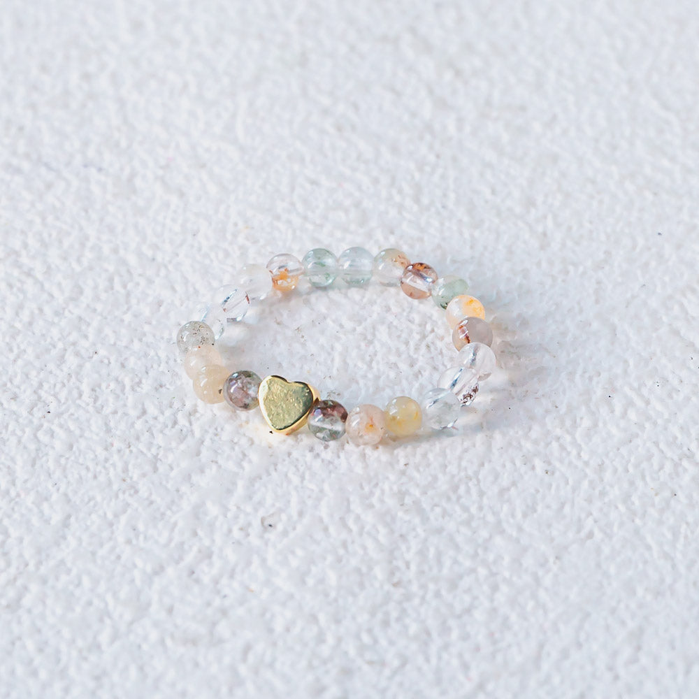 Sparkling Crystal Heart Ring