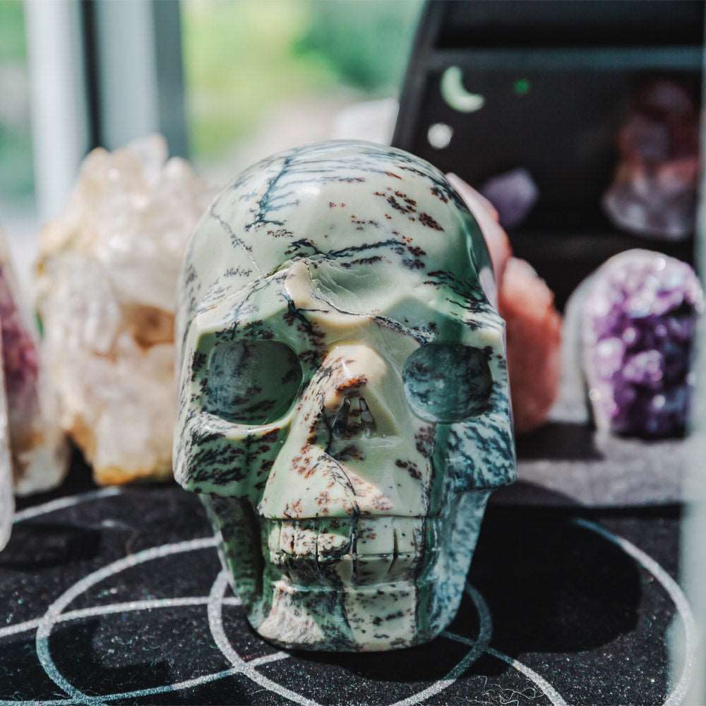 Reikistal 5'' Dendritic Opal Skull