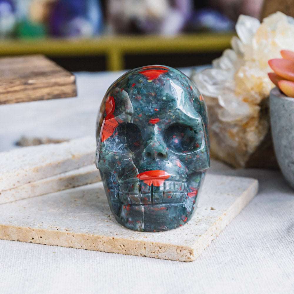 Reikistal 2.5'' Africa Blood Stone Skull