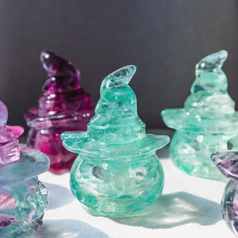Natural Crysta Fluorite Pumpkin Lantern