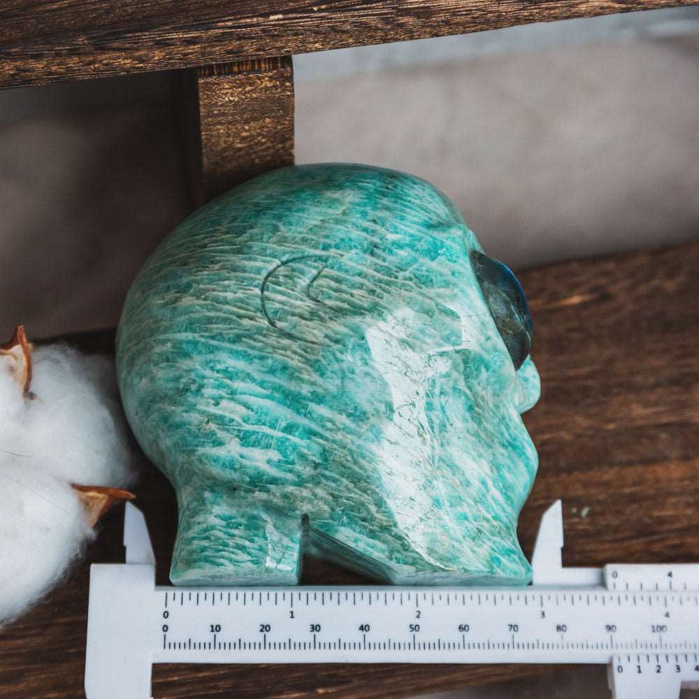 Reikistal Amazonite Skull With Labradorite Eye