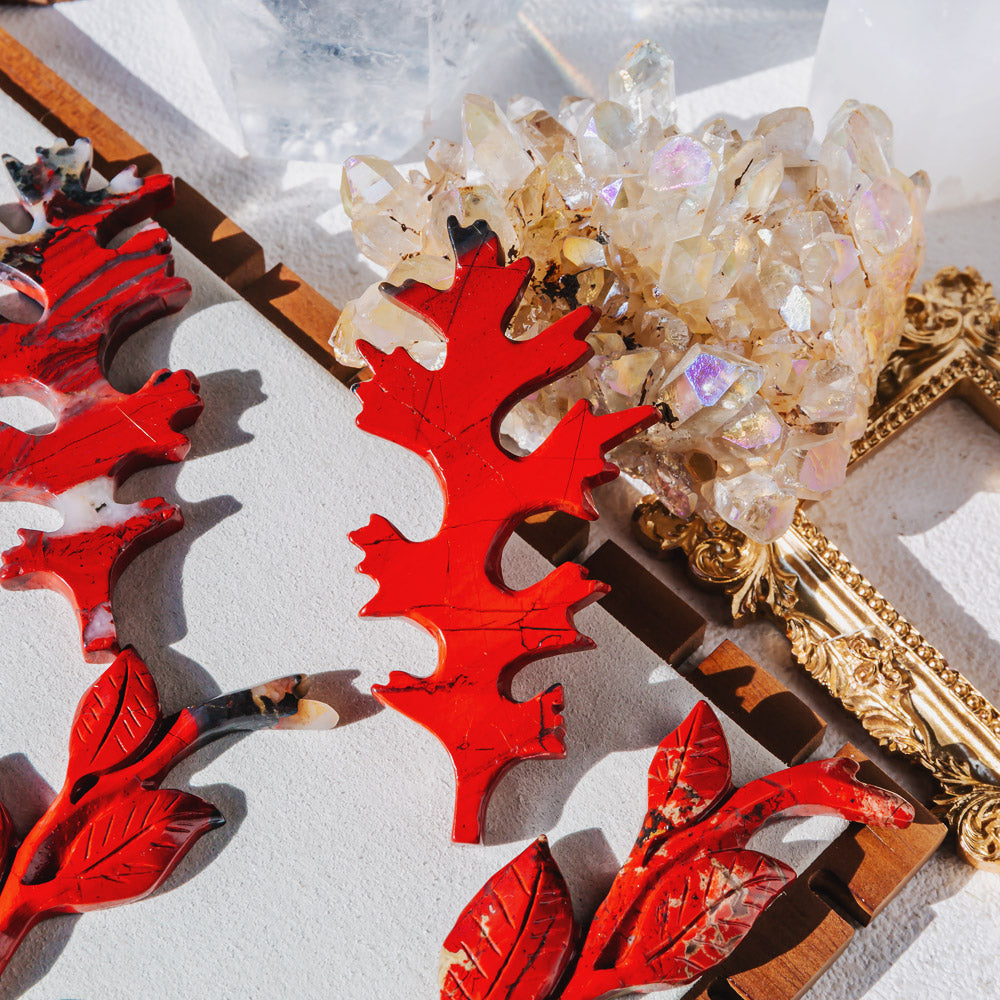 Reikistal Red Jasper Leaf