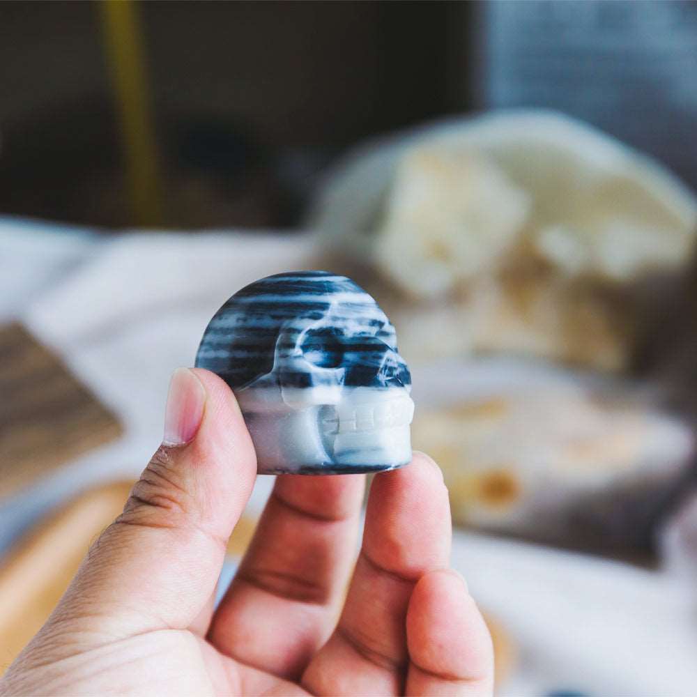 Reikistal 1.5'' Yinyang Jasper Skull