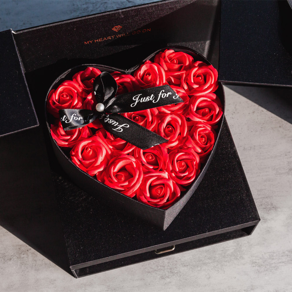 Reikistal Valentine's Day Rubik's Cube Rose Gift Box Natural Crystal Two-door Drawer Gift Box