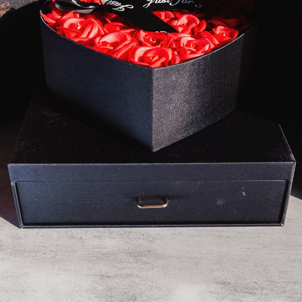 Reikistal Valentine's Day Rubik's Cube Rose Gift Box Natural Crystal Two-door Drawer Gift Box