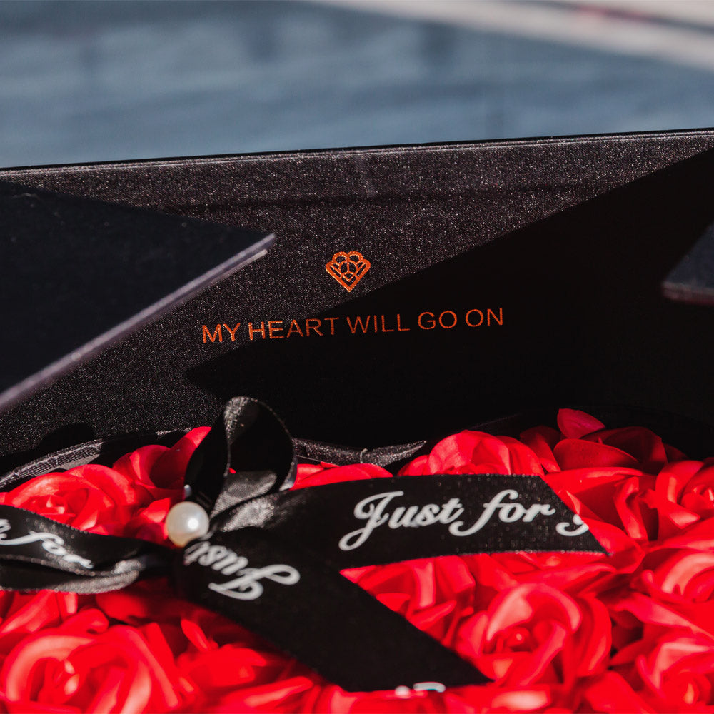 Reikistal Valentine's Day Rubik's Cube Rose Gift Box Natural Crystal Two-door Drawer Gift Box