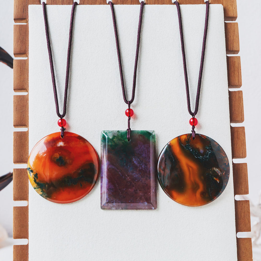 【Weekly Flash Deals】 Moss Agate Pendant - Calm Waters Collection