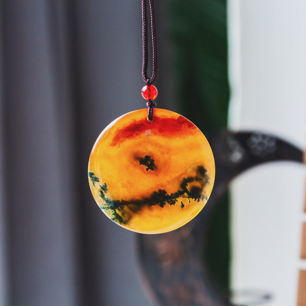 【Weekly Flash Deals】 Moss Agate Pendant - Calm Waters Collection