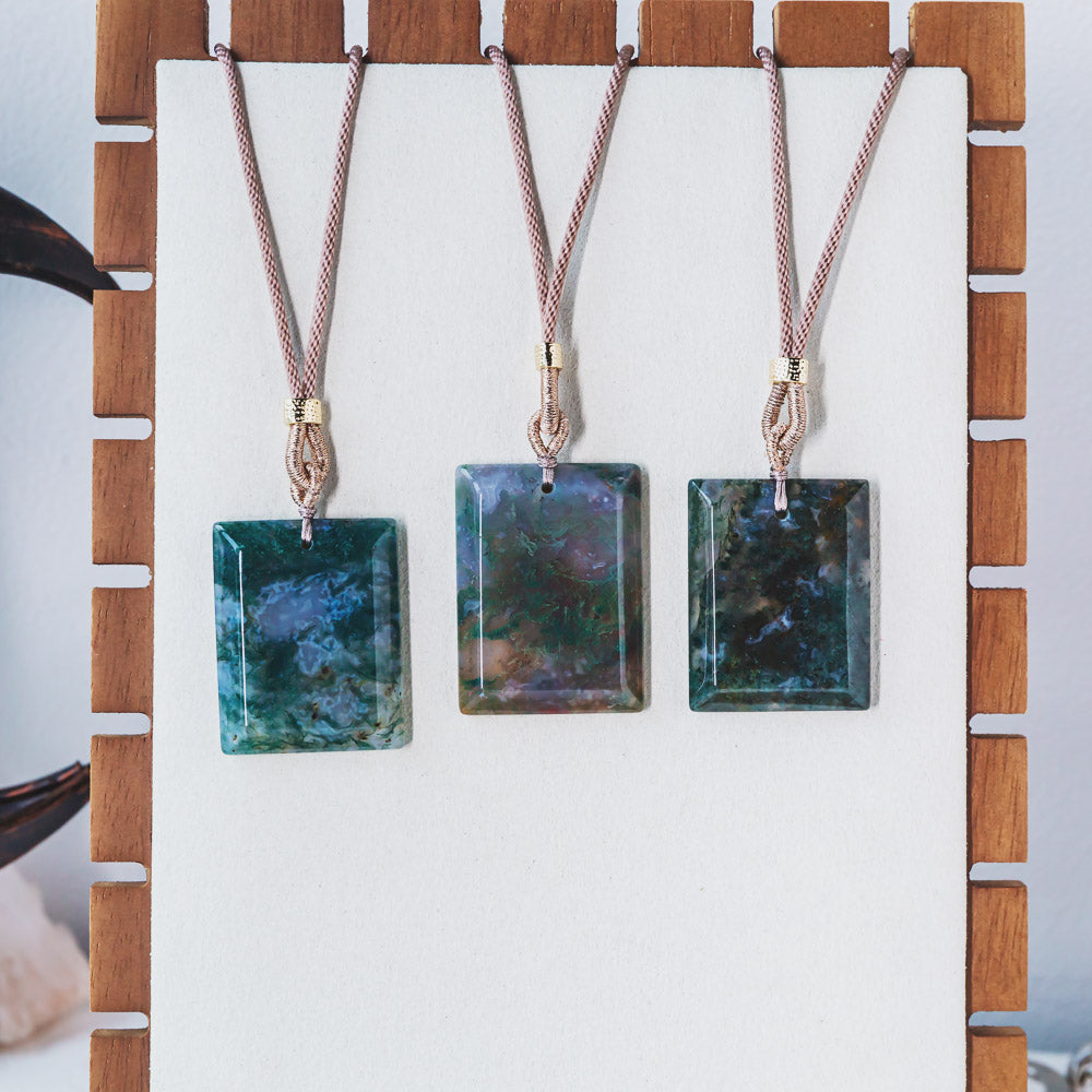 【Weekly Flash Deals】 Moss Agate Pendant - Calm Waters Collection