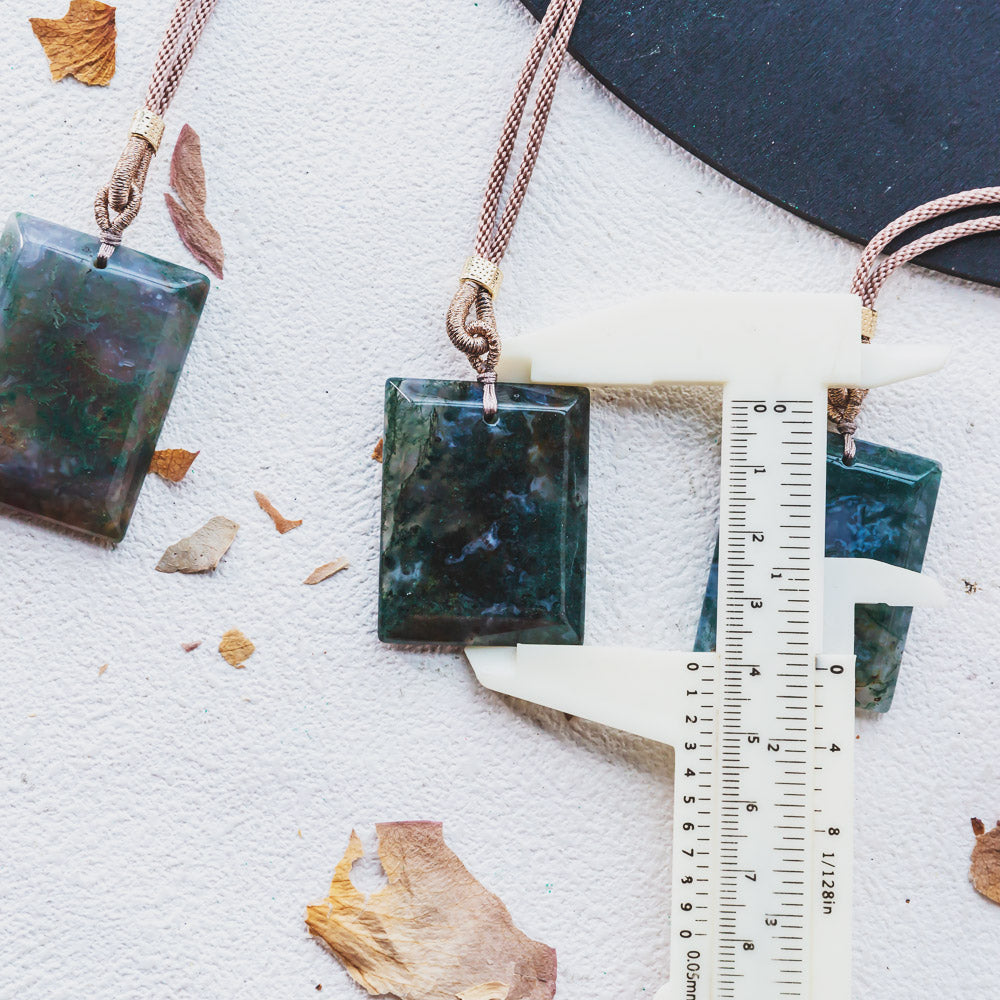 【Weekly Flash Deals】 Moss Agate Pendant - Calm Waters Collection