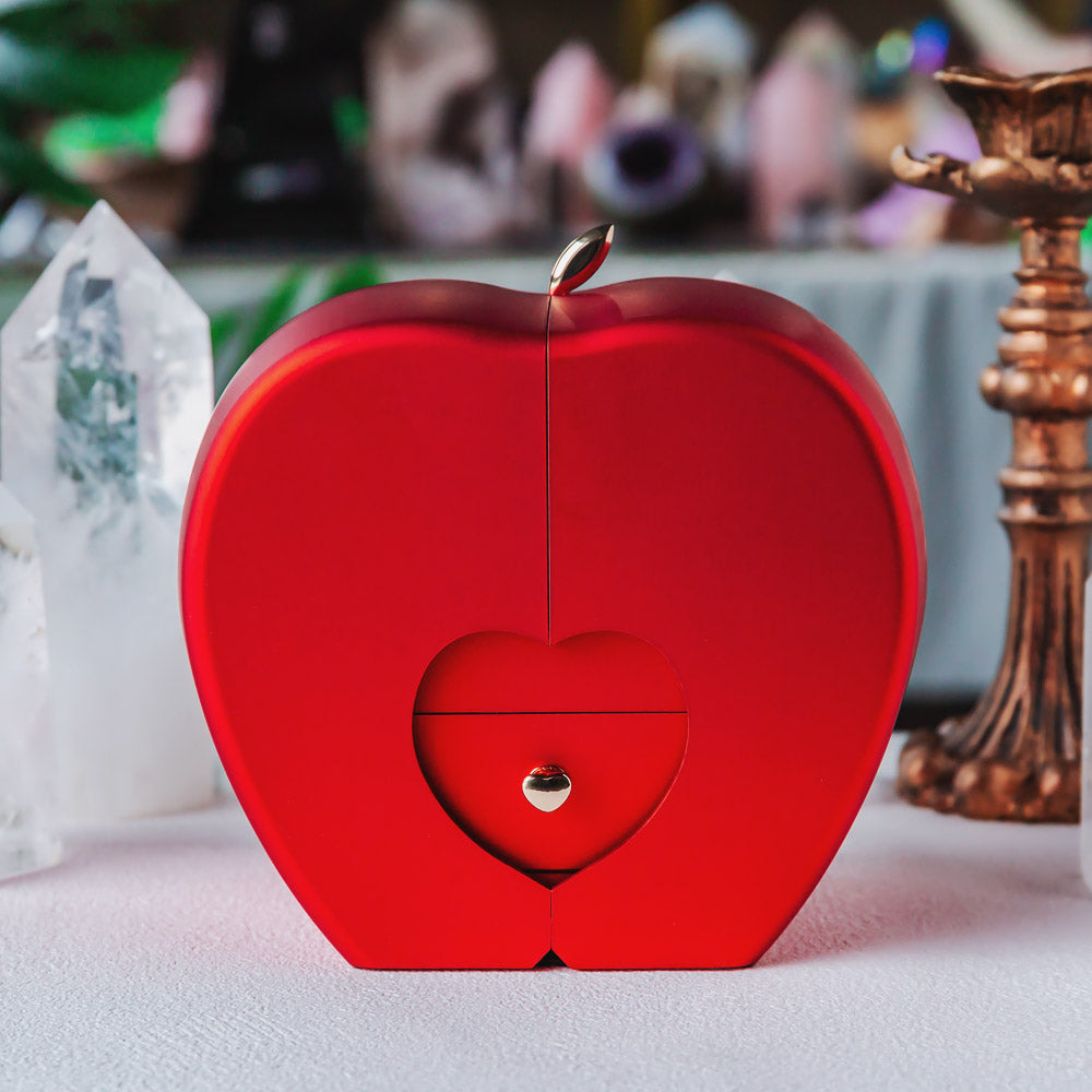 Valentine's Day Eternal Flower Apple Natural Crystal Red Gift Box Set