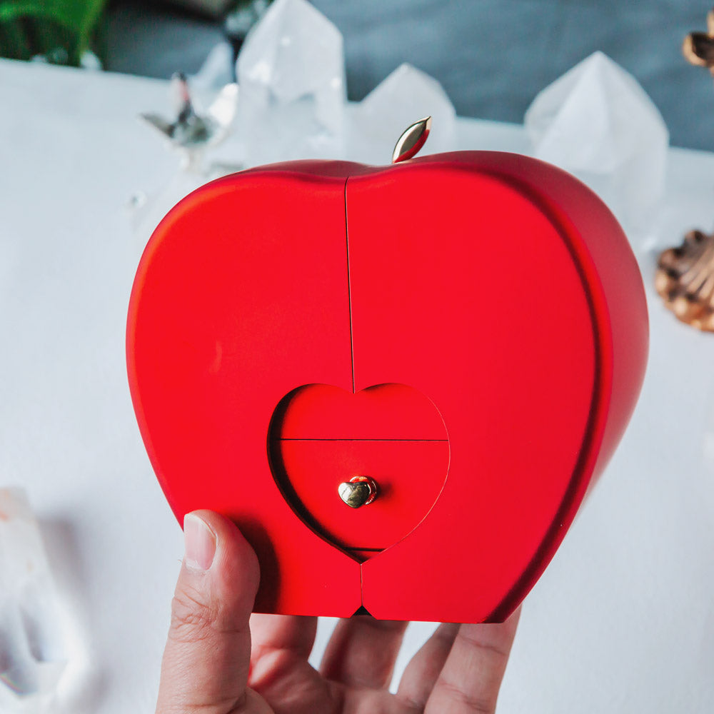 Valentine's Day Eternal Flower Apple Natural Crystal Red Gift Box Set