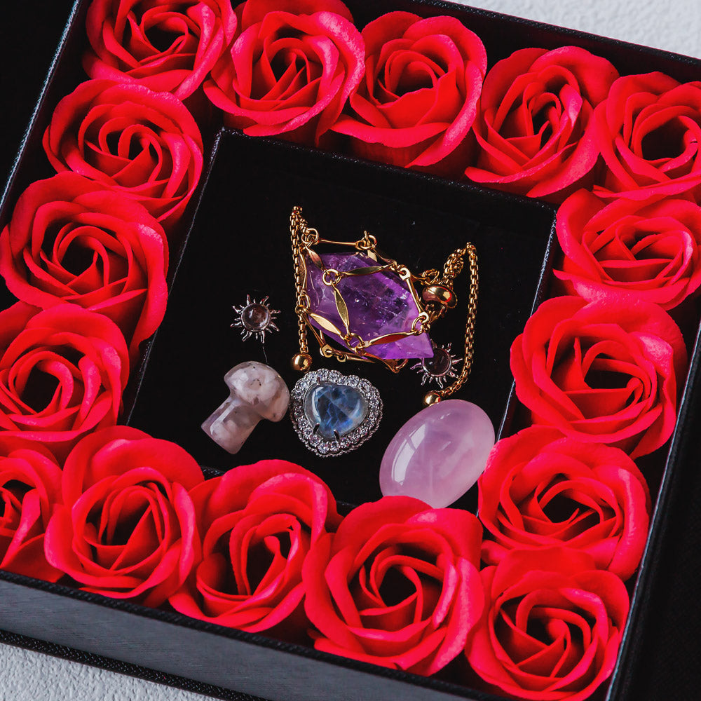 Valentine's Day 16 Eternal Flower Natural Crystal Gift Box Set