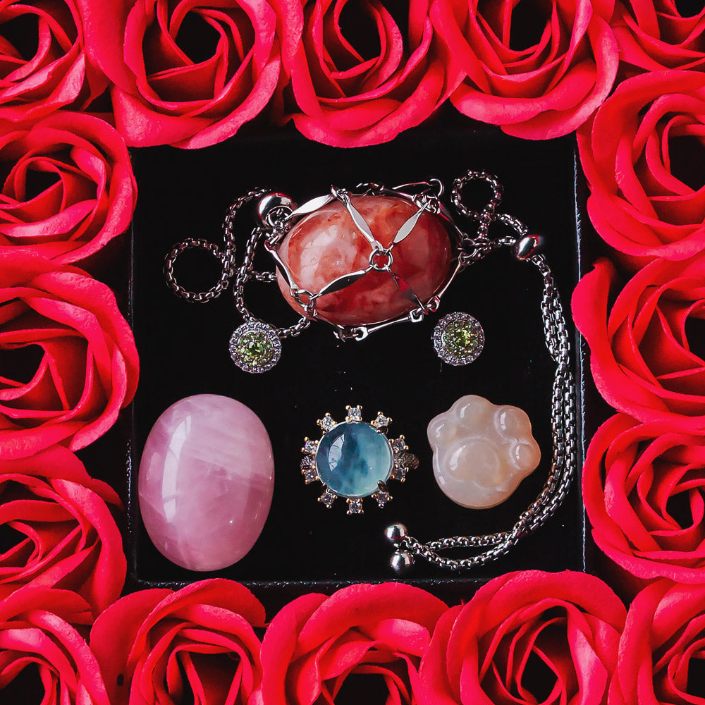 Valentine's Day 16 Eternal Flower Natural Crystal Gift Box Set