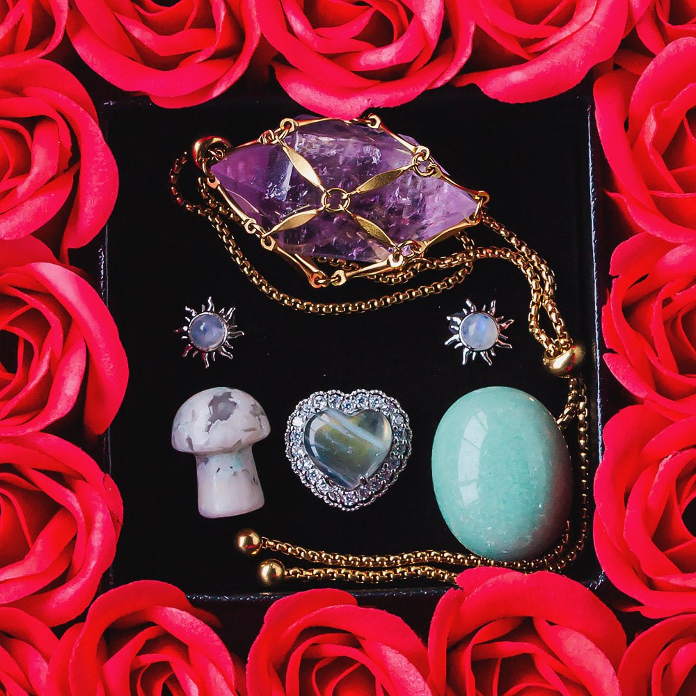 Valentine's Day 16 Eternal Flower Natural Crystal Gift Box Set