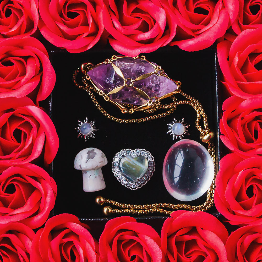 Valentine's Day 16 Eternal Flower Natural Crystal Gift Box Set