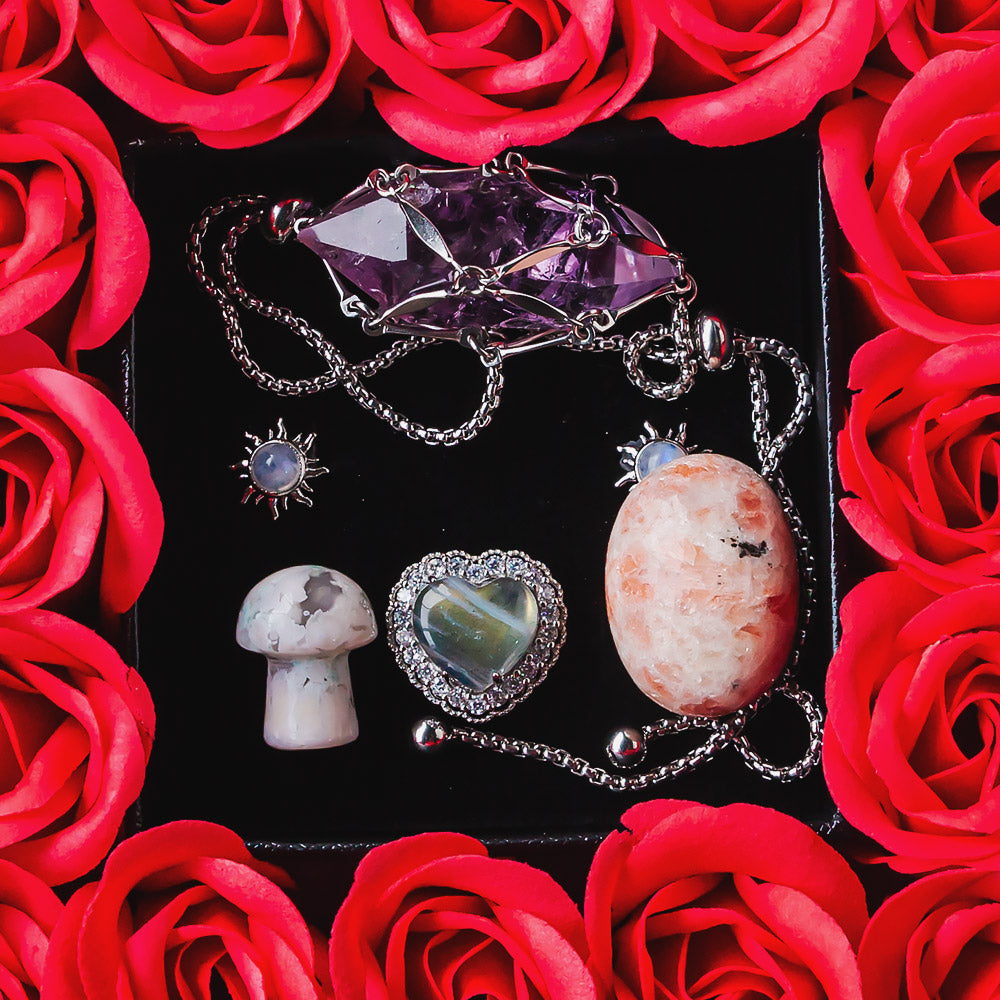 Valentine's Day 16 Eternal Flower Natural Crystal Gift Box Set