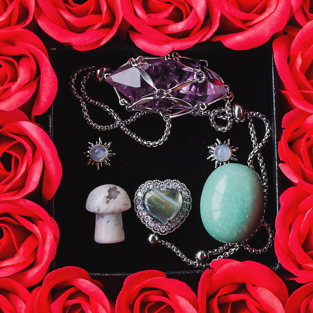 Valentine's Day 16 Eternal Flower Natural Crystal Gift Box Set