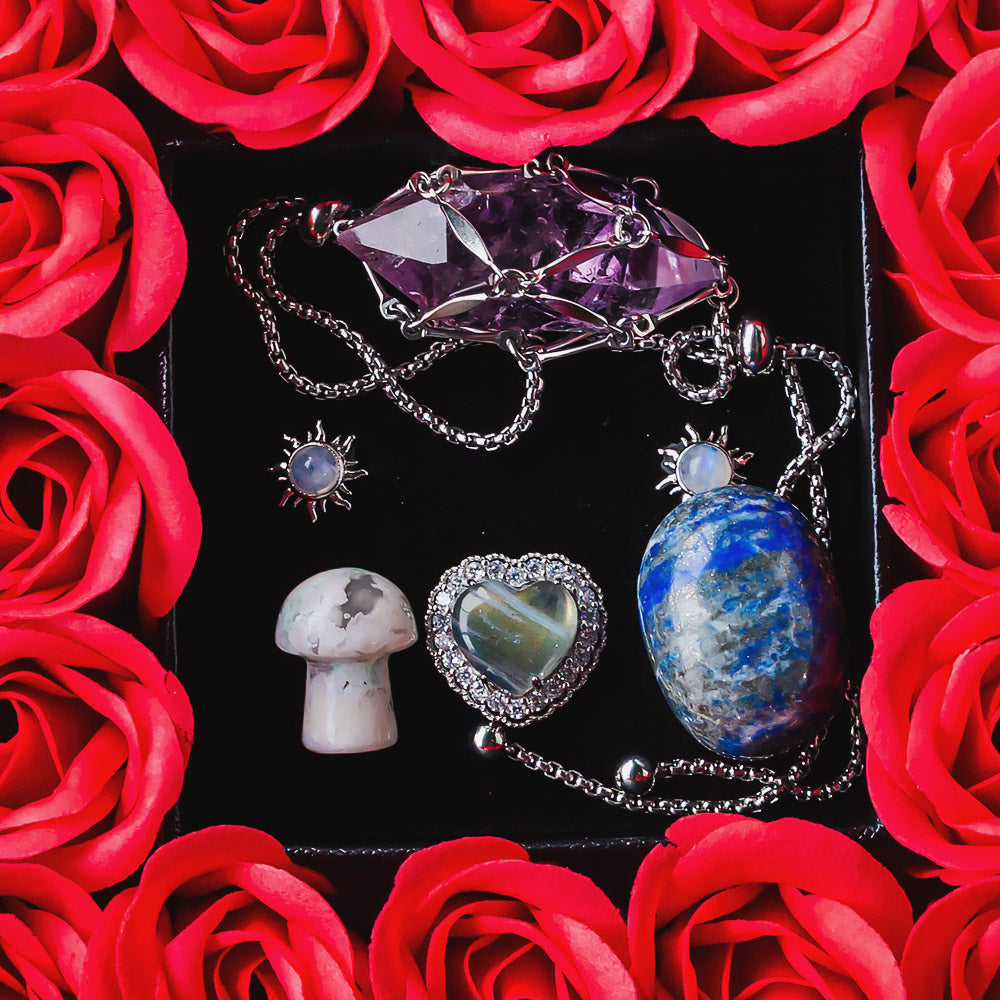 Valentine's Day 16 Eternal Flower Natural Crystal Gift Box Set