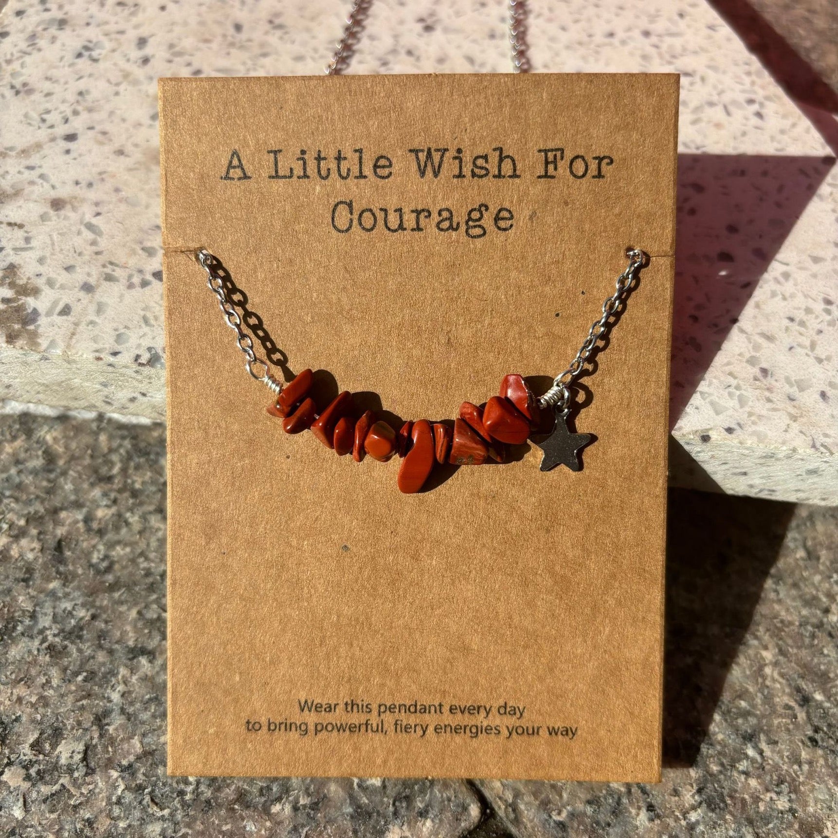 Natural crystal Chips With Bamboo Necklace