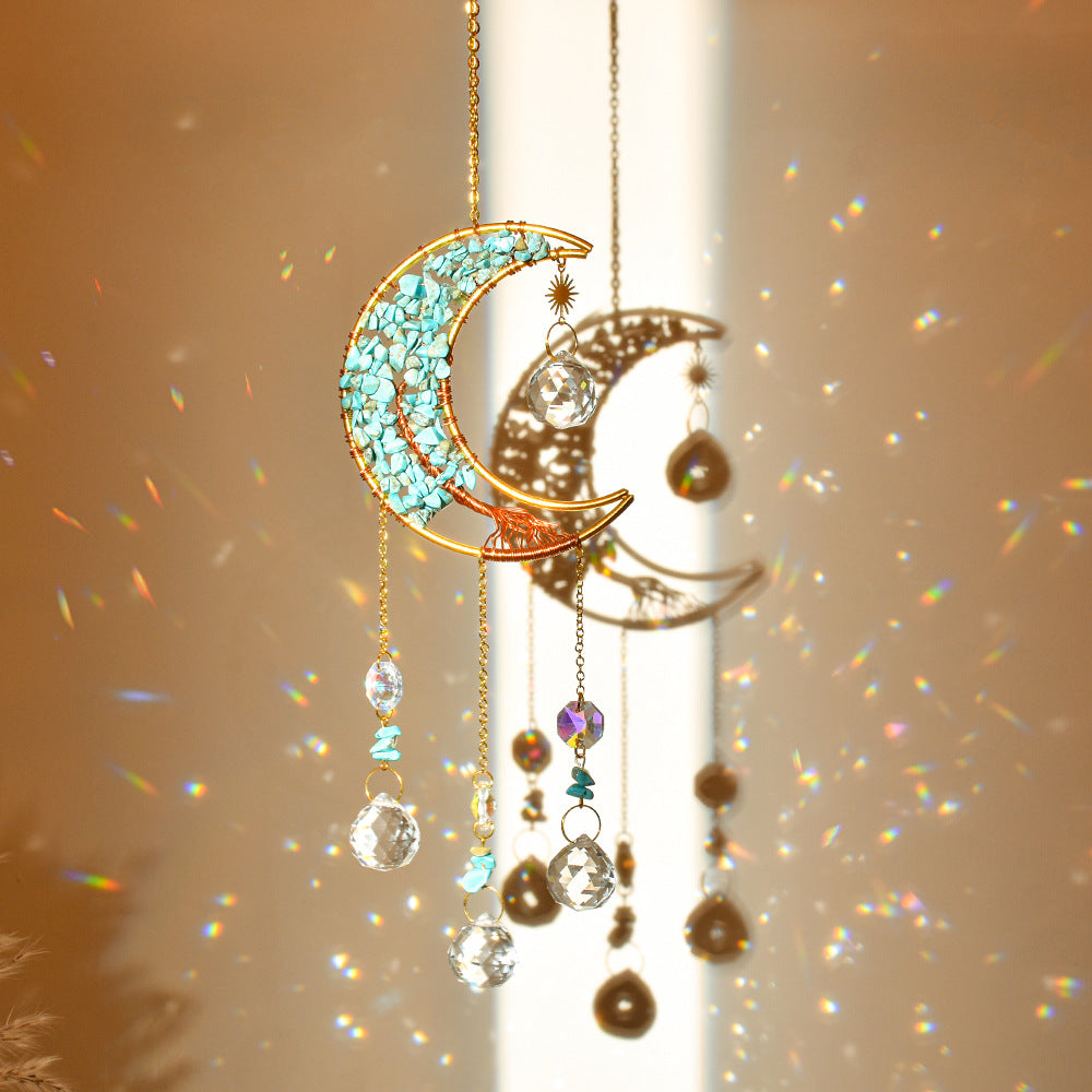 Moon Catcher Crystal Wind Chime Home Decor