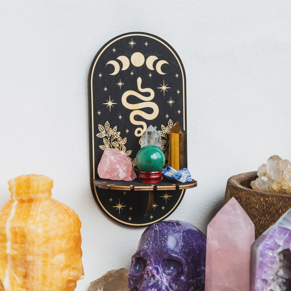 Reikistal Snake Moon Phase Altar Crystal Shelf