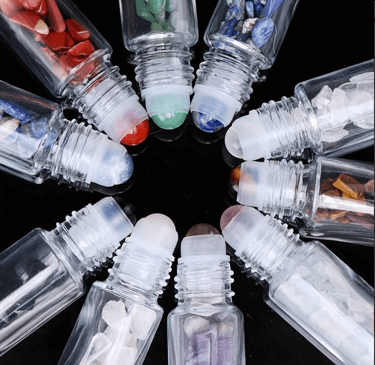 Reikistal 10pcs Clear Glass Roller Bottles