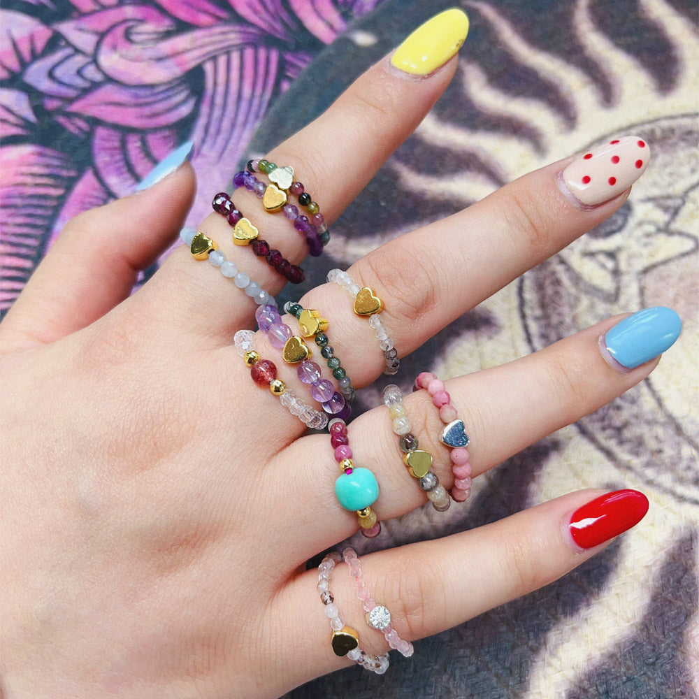 Sparkling Crystal Heart Ring