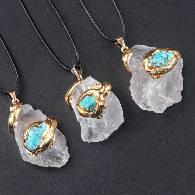 【Weekly Flash Deals】Natural Crystal Irregular Raw Stone Pendant