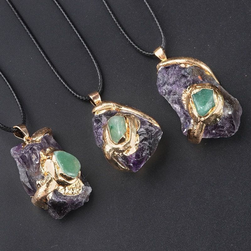 【Weekly Flash Deals】Natural Crystal Irregular Raw Stone Pendant