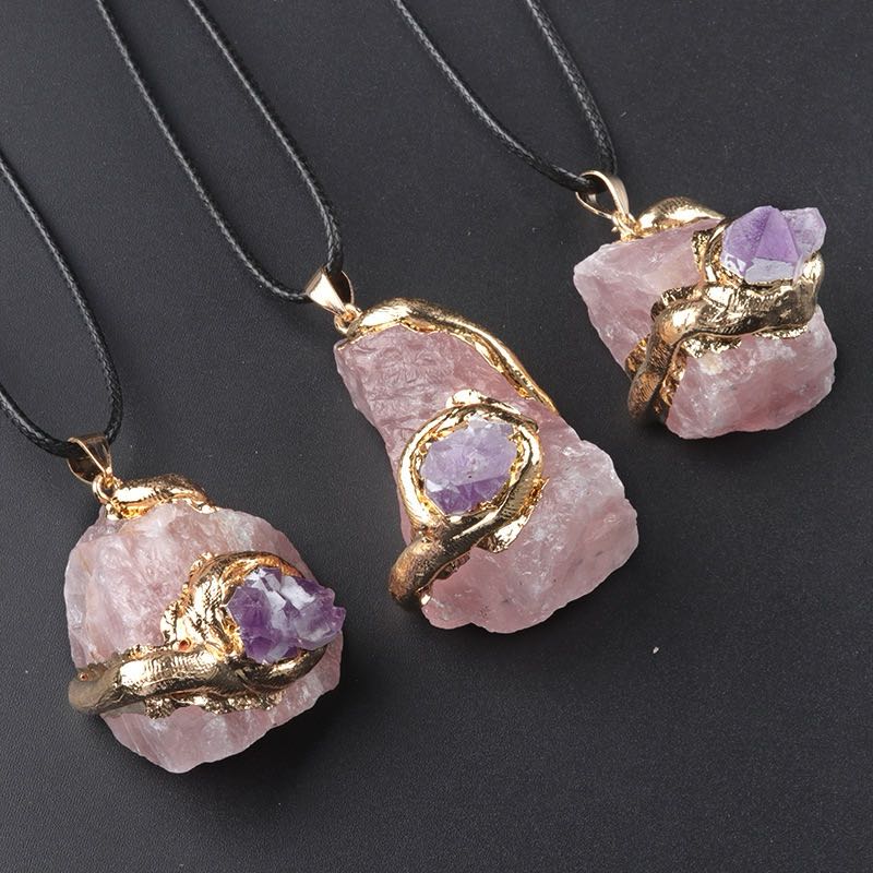 【Weekly Flash Deals】Natural Crystal Irregular Raw Stone Pendant