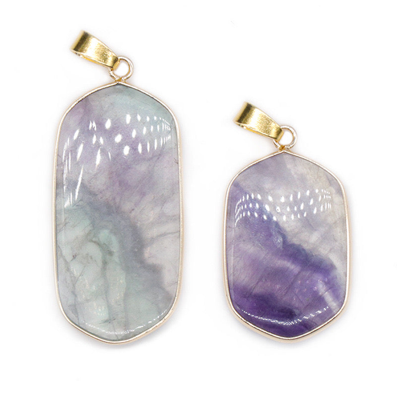 Multicolored Fluorite Wrapped Pendant