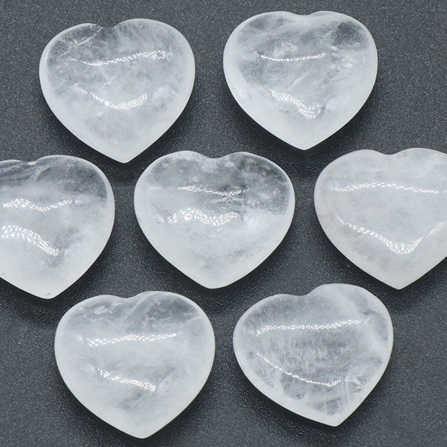 Natural Crystal Heart-Shaped Stone Ornament