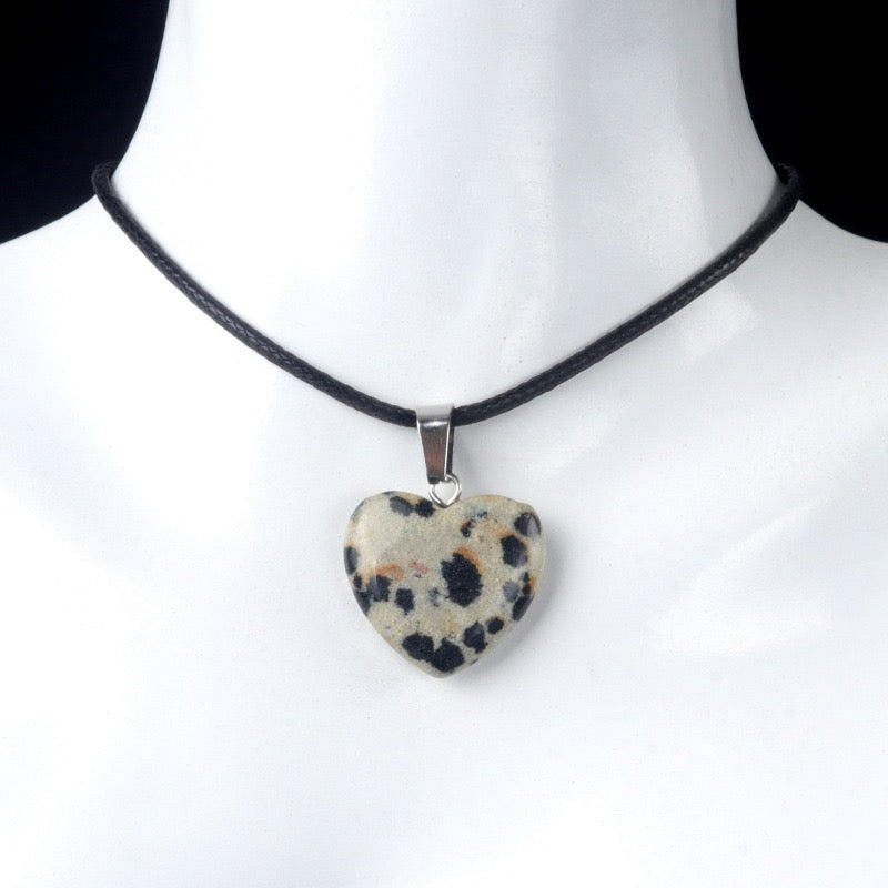Natural Crystal 0.8" Heart Pendant Necklace