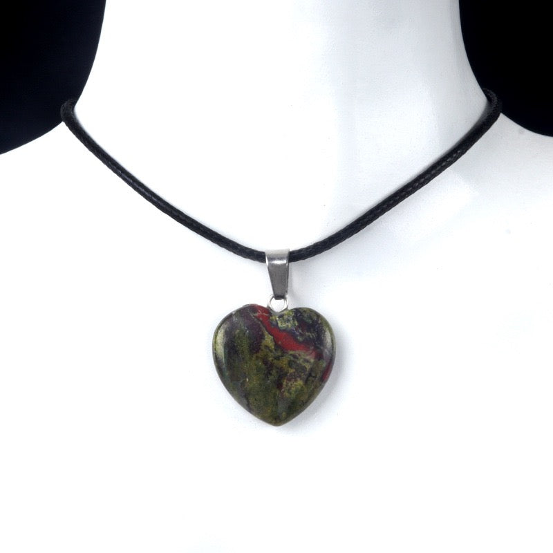 Natural Crystal 0.8" Heart Pendant Necklace