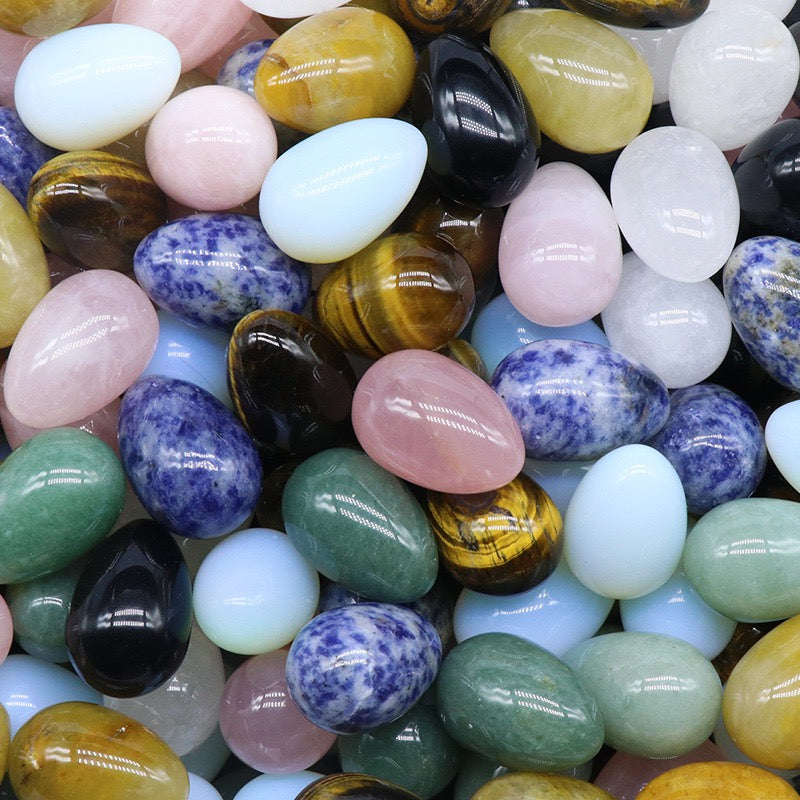 Natural Crystal Colorful Easter Egg Shaped Stone