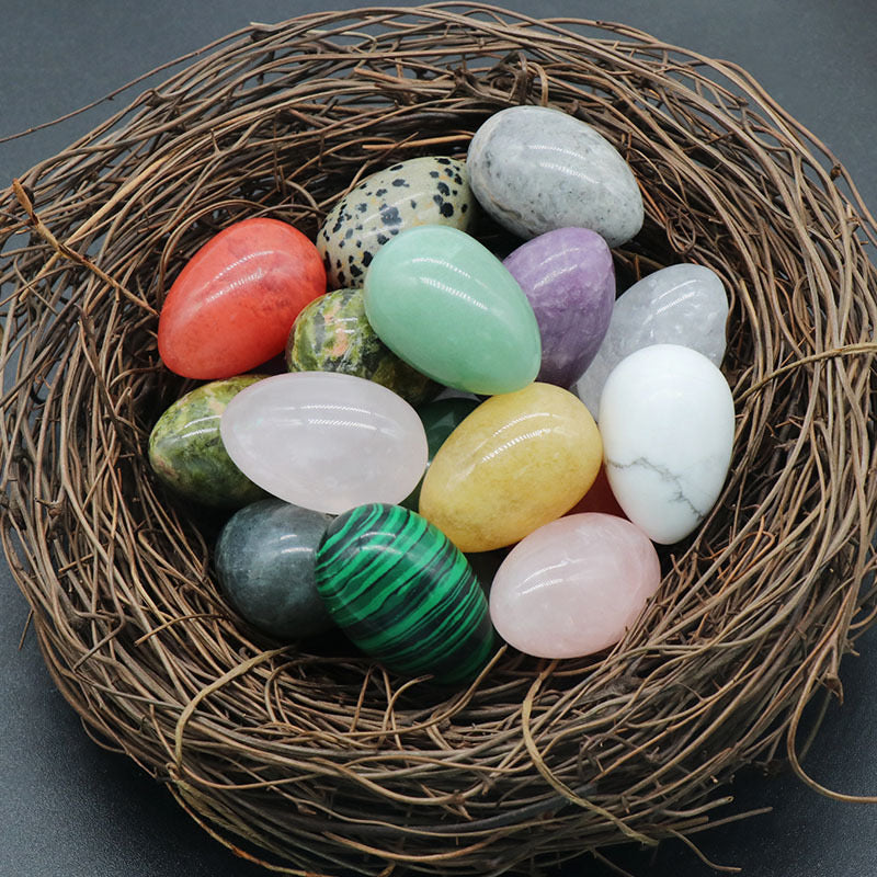 Natural Crystal Colorful Easter Egg Shaped Stone
