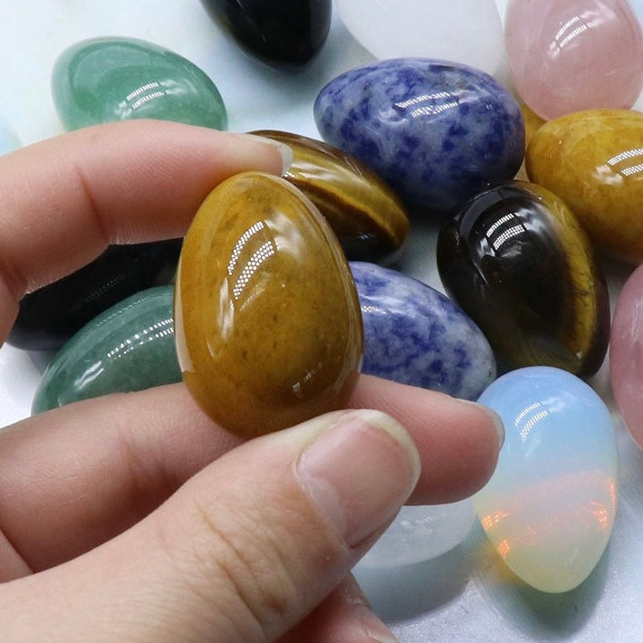 Natural Crystal Colorful Easter Egg Shaped Stone