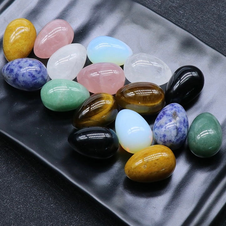Natural Crystal Colorful Easter Egg Shaped Stone