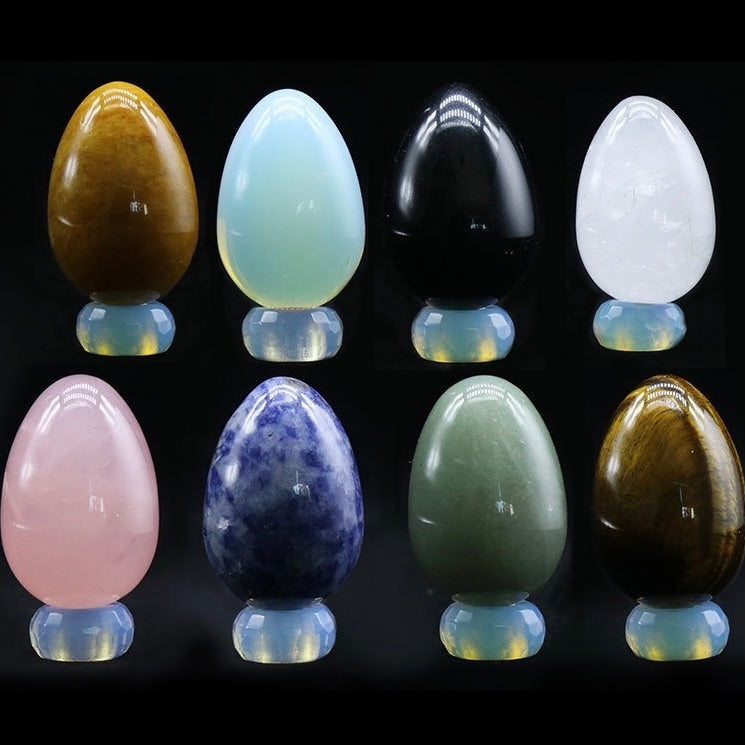 Natural Crystal Colorful Easter Egg Shaped Stone
