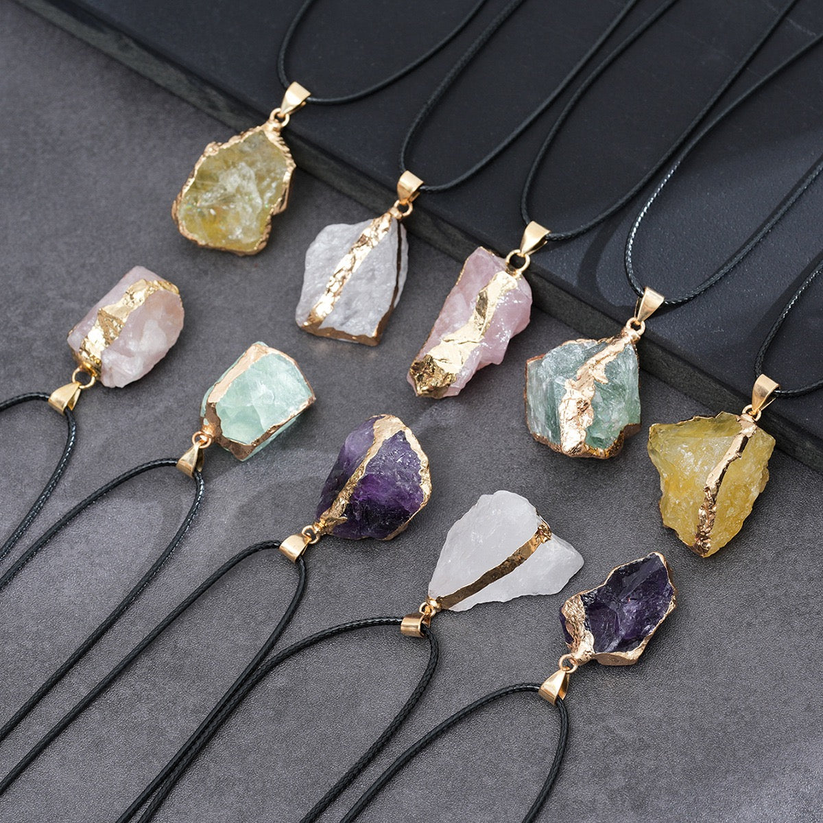 Natural Crystal Irregular Handcrafted Charm Necklace Accessory